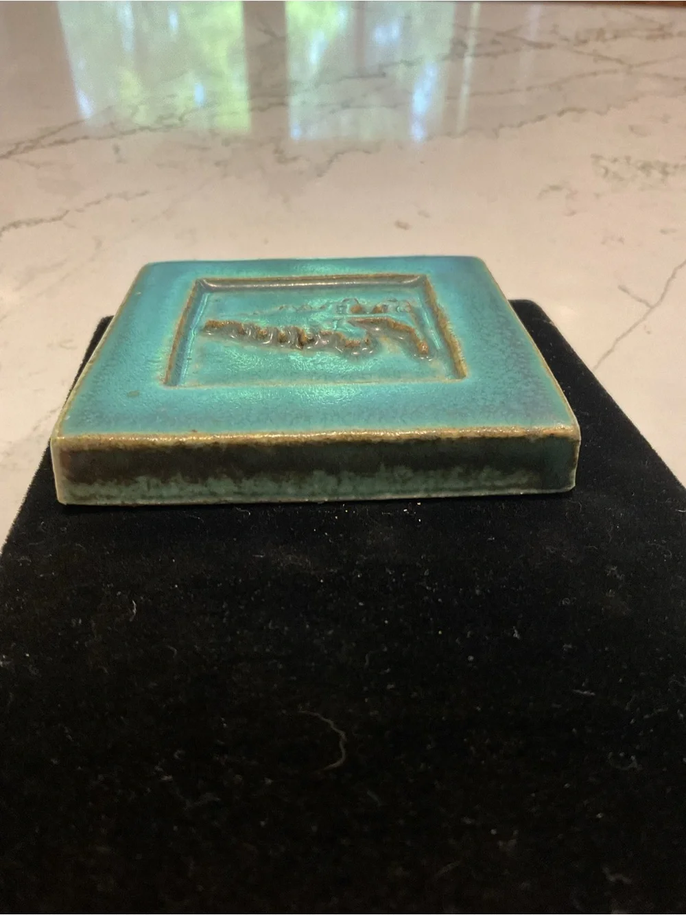 Vintage 1998 PEWABIC Ceramic TILE Tree County Core/Cabin